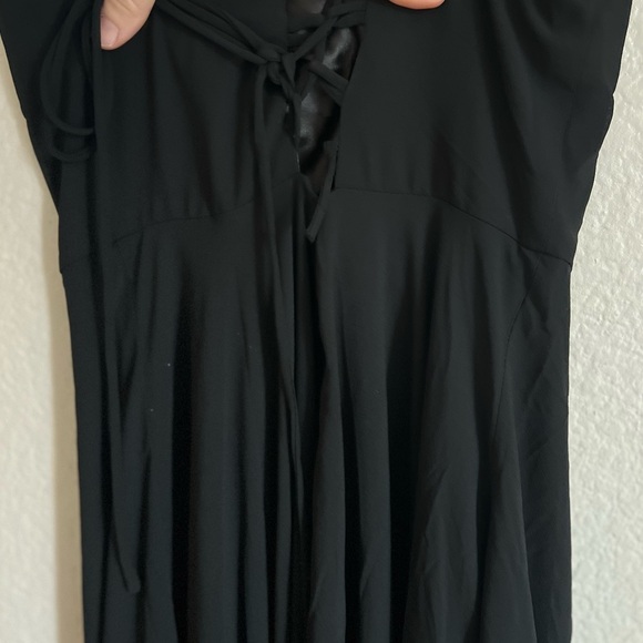 NWOT Romantically Speaking Black Cowl Lace-Up Maxi Dress - Picture 6 of 7